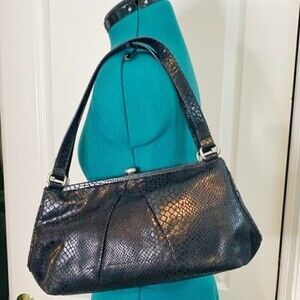 Adrianna Papell NWOT Alligator Crocodile Satchel Retro Pleated Purse
